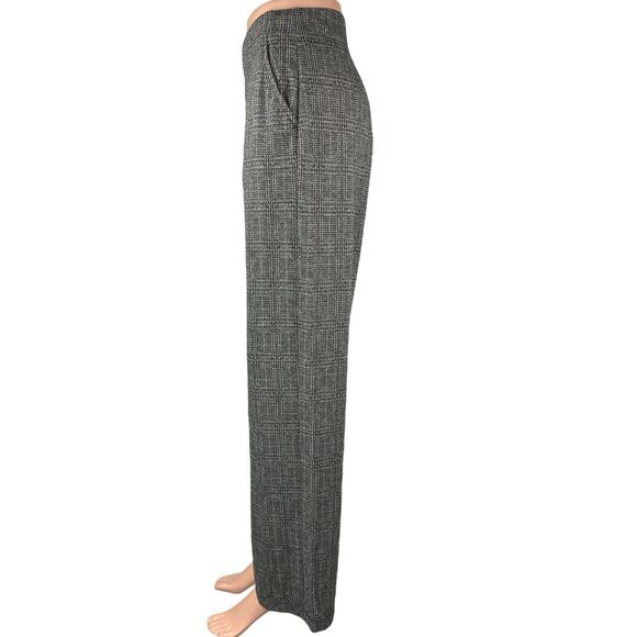 Max Studio Women's Gray Plaid Check Tweed Wide Leg High Waist Trousers Pants S - Picture 2 of 6